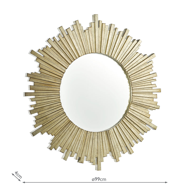 Laura Ashley Lovell Round Mirror Champagne 99cm • LA3589304-Q