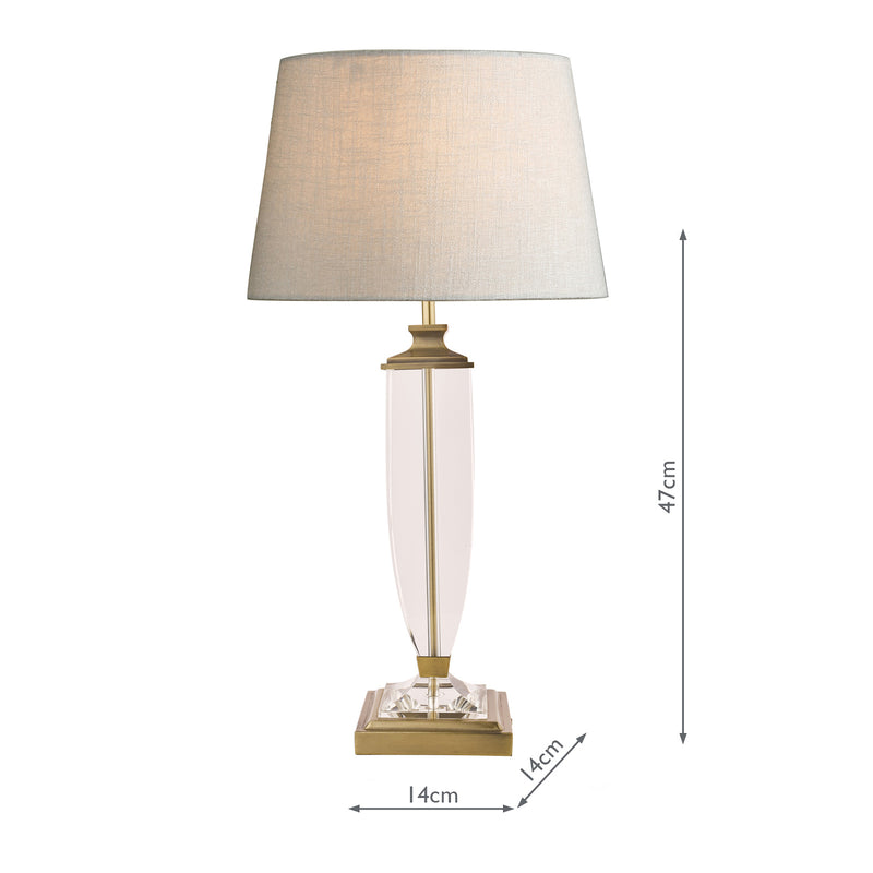Laura Ashley Carson Large Table Lamp Antique Brass & Crystal Base Only • LA3599058-Q