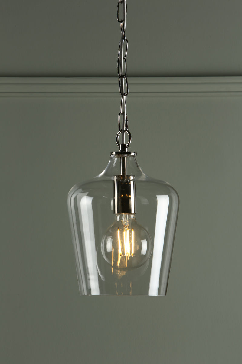 Laura Ashley Ockley Pendant Polished Chrome & Glass • LA3603219-Q