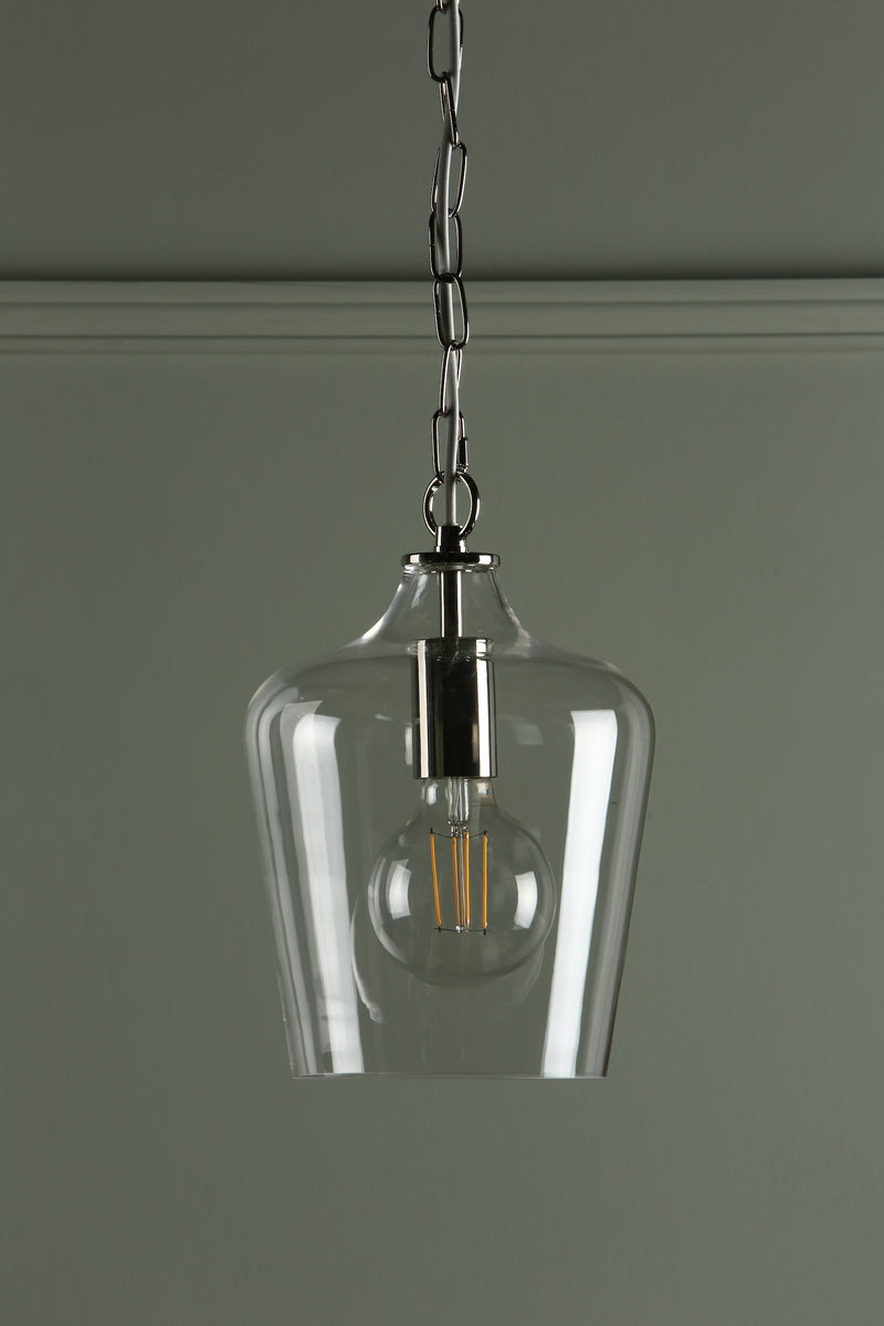 Laura Ashley Ockley Pendant Polished Chrome & Glass • LA3603219-Q