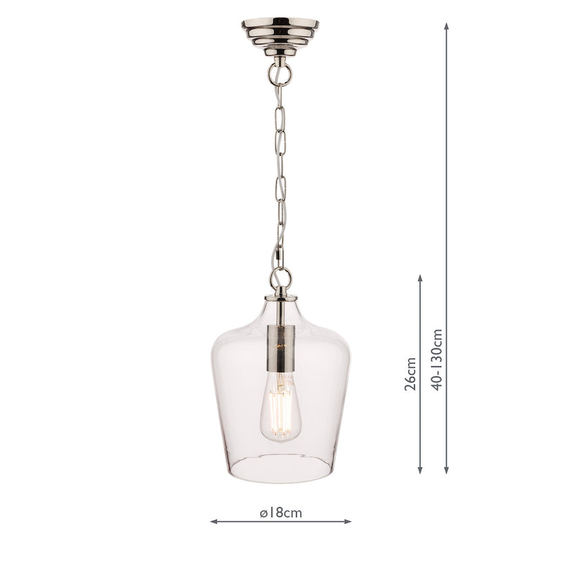 Laura Ashley Ockley Pendant Polished Chrome & Glass • LA3603219-Q