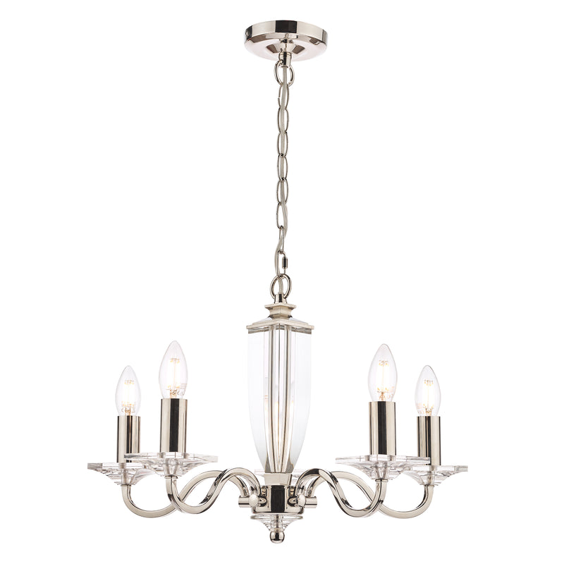 Laura Ashley Carson 5lt Chandelier Cut Glass & Polished Nickel • LA3603223-Q