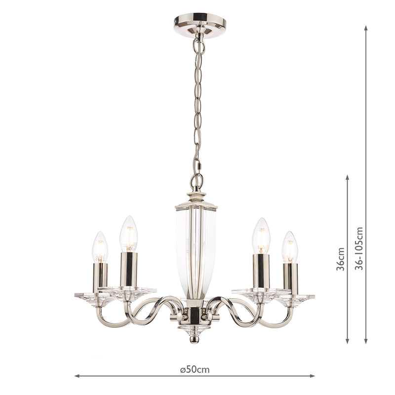 Laura Ashley Carson 5lt Chandelier Cut Glass & Polished Nickel • LA3603223-Q