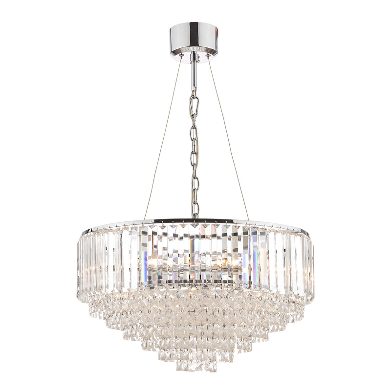 Laura Ashley Vienna 9lt Chandelier Crystal & Polished Chrome • LA3603254-Q