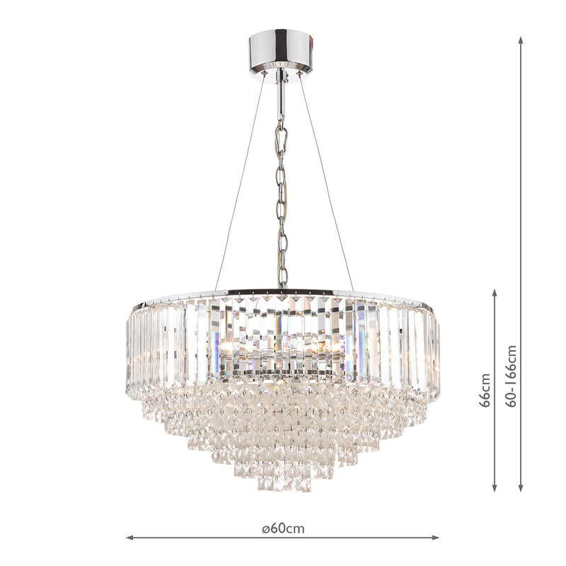 Laura Ashley Vienna 9lt Chandelier Crystal & Polished Chrome • LA3603254-Q