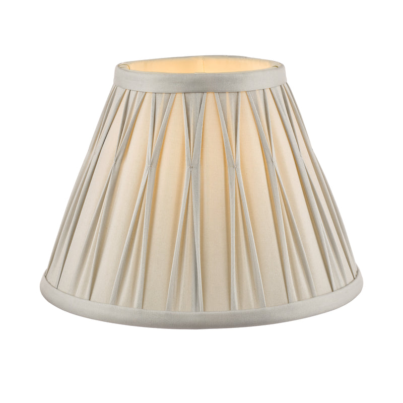 Laura Ashley Fenn Silk Empire Drum Shade Silver 20cm/8 inch • LA3619641-Q