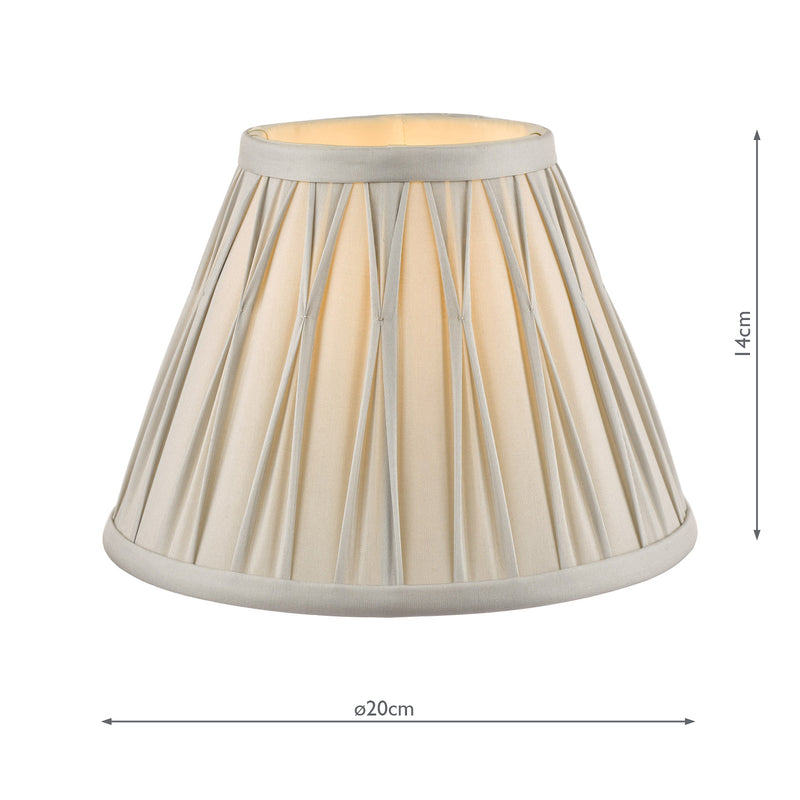 Laura Ashley Fenn Silk Empire Drum Shade Silver 20cm/8 inch • LA3619641-Q