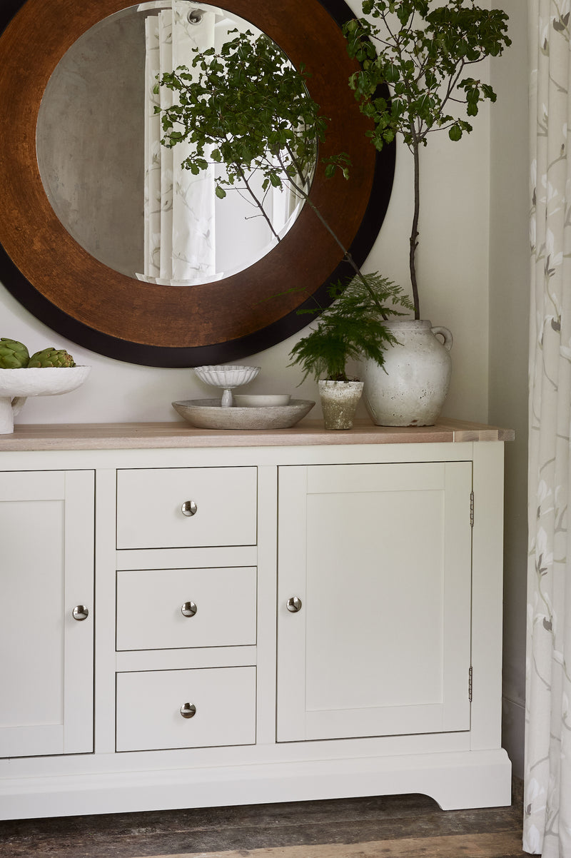 Laura Ashley Cara Large Round Mottled Bronze Mirror 110cm • LA3624477-Q