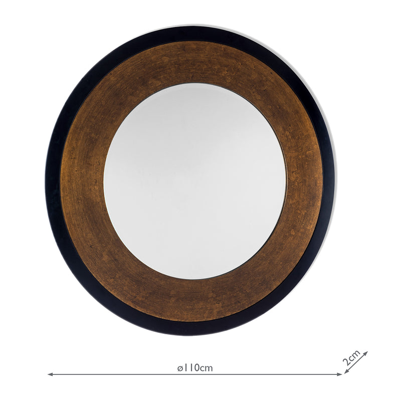 Laura Ashley Cara Large Round Mottled Bronze Mirror 110cm • LA3624477-Q