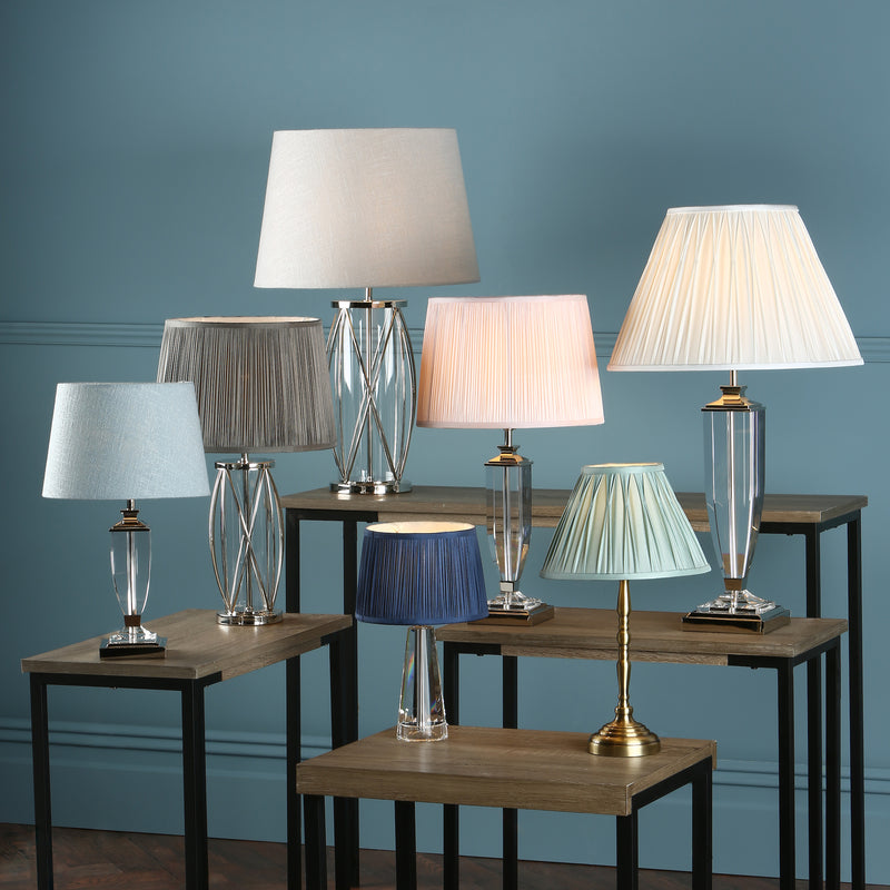 Laura Ashley Carson Large Table Lamp Polished Nickel & Crystal Base Only • LA3627557-Q