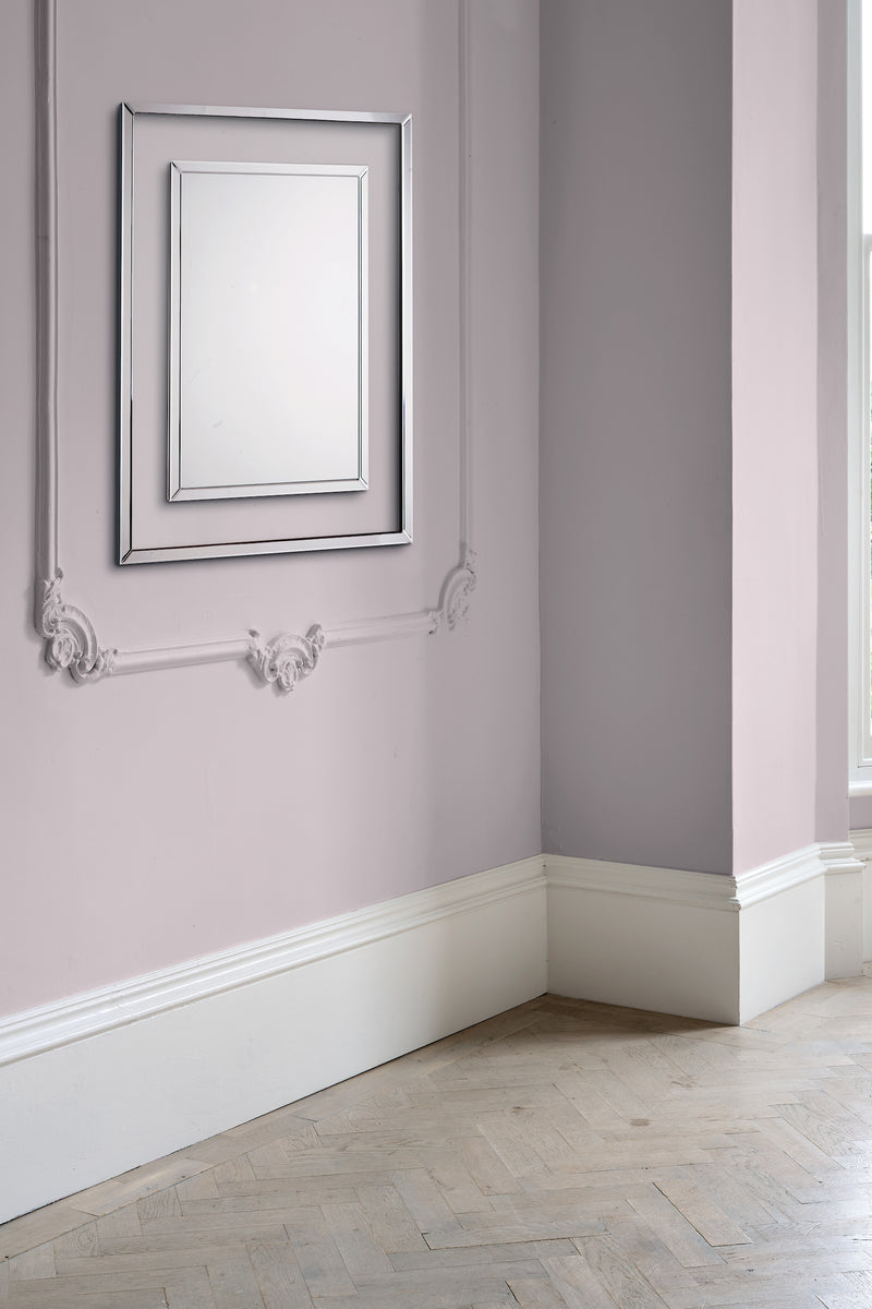 Laura Ashley Evie Small Rectangle Mirror Clear Frame 100 x 80cm • LA3637735-Q