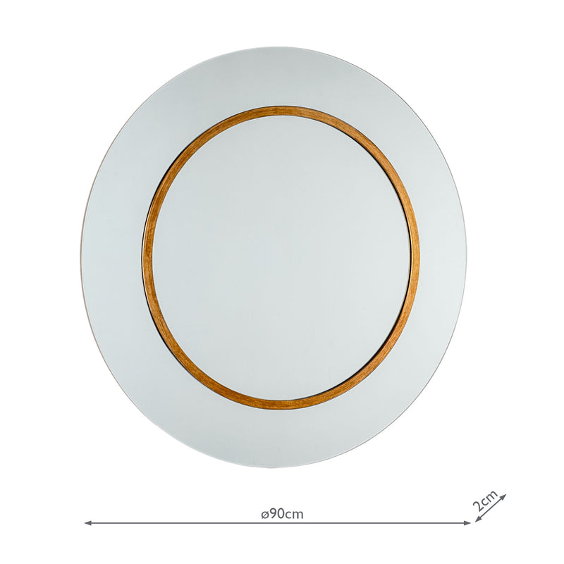 Laura Ashley Maya Round Mirror Mottled Bronze Detail 90cm • LA3637755-Q