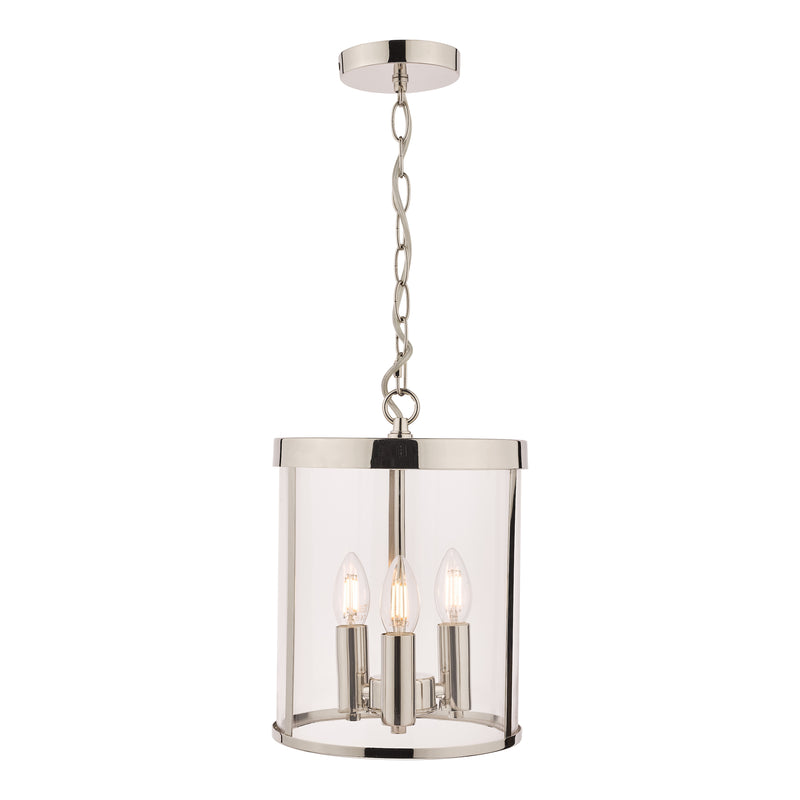Laura Ashley Selbourne 3lt Lantern Polished Nickel Glass • LA3650354-Q