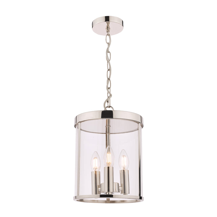 Laura Ashley Selbourne 3lt Lantern Polished Nickel Glass • LA3650354-Q
