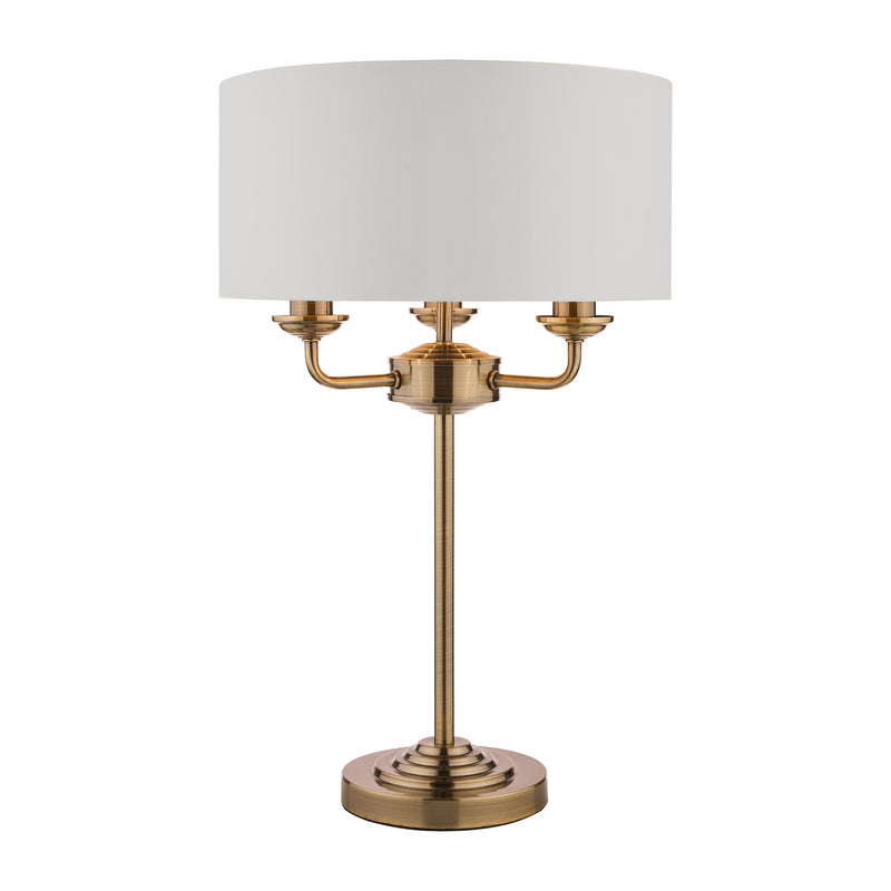 Laura Ashley Sorrento 3lt Table Lamp Antique Brass With Ivory Shade • LA3655967-Q
