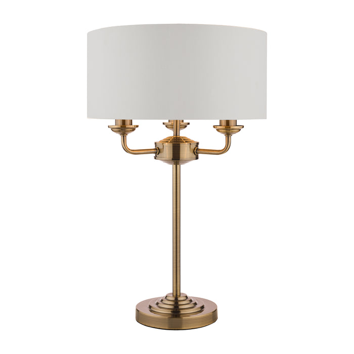 Laura Ashley Sorrento 3lt Table Lamp Antique Brass With Ivory Shade • LA3655967-Q