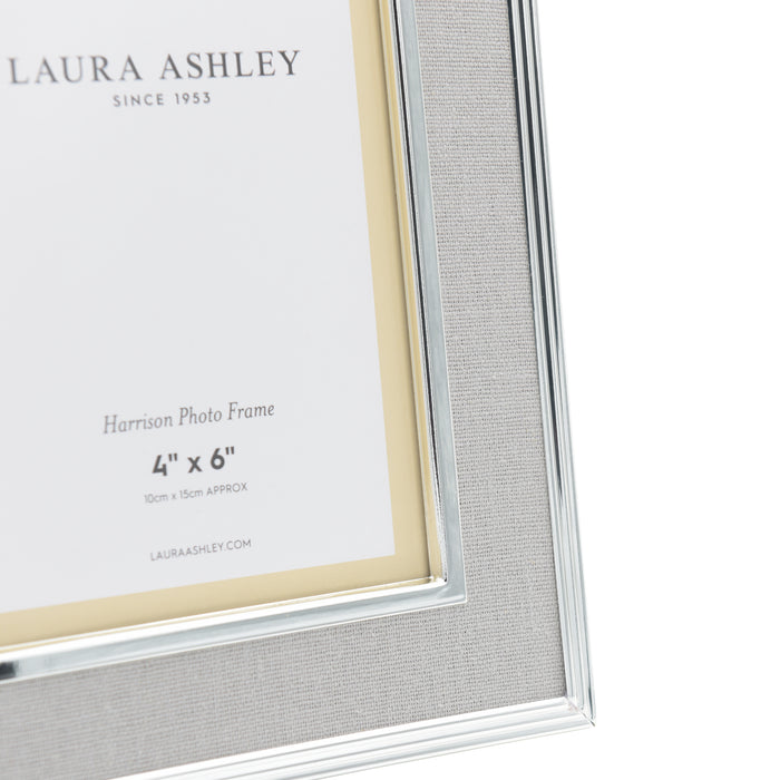 Laura Ashley Harrison Photo Frame Pale Charcoal Linen 4x6" • LA3660303-Q