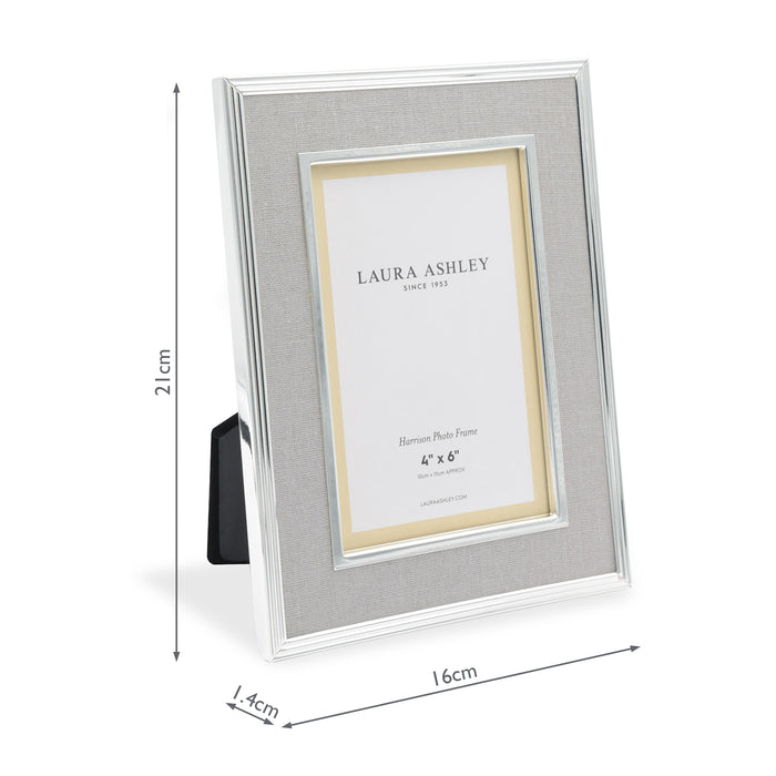 Laura Ashley Harrison Photo Frame Pale Charcoal Linen 4x6" • LA3660303-Q