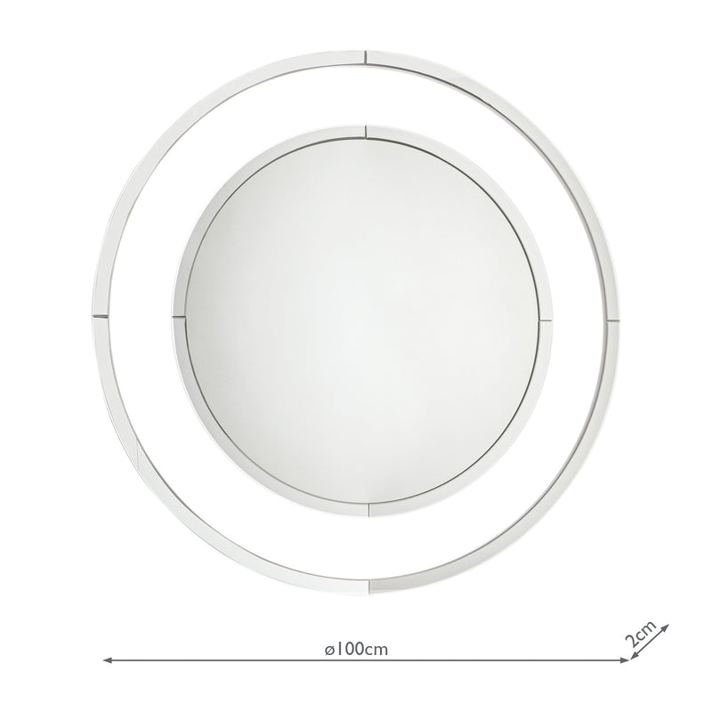 Laura Ashley Evie Large Round Mirror Clear Frame 100cm • LA3664580-Q