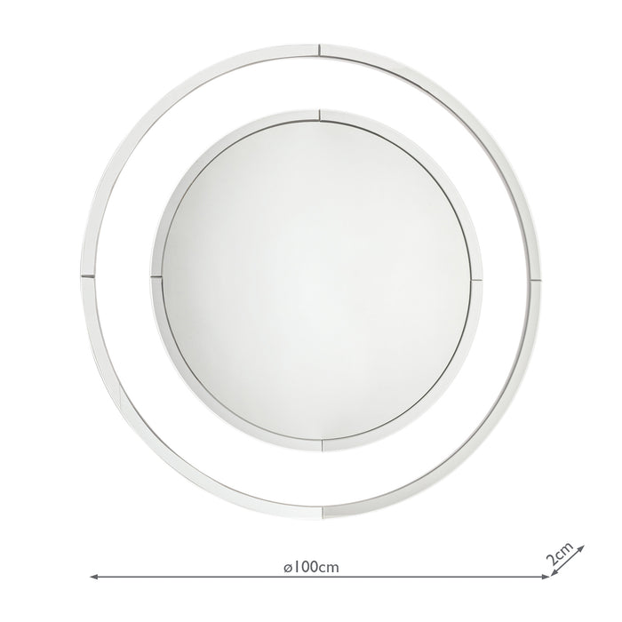 Laura Ashley Evie Large Round Mirror Clear Frame 100cm • LA3664580-Q