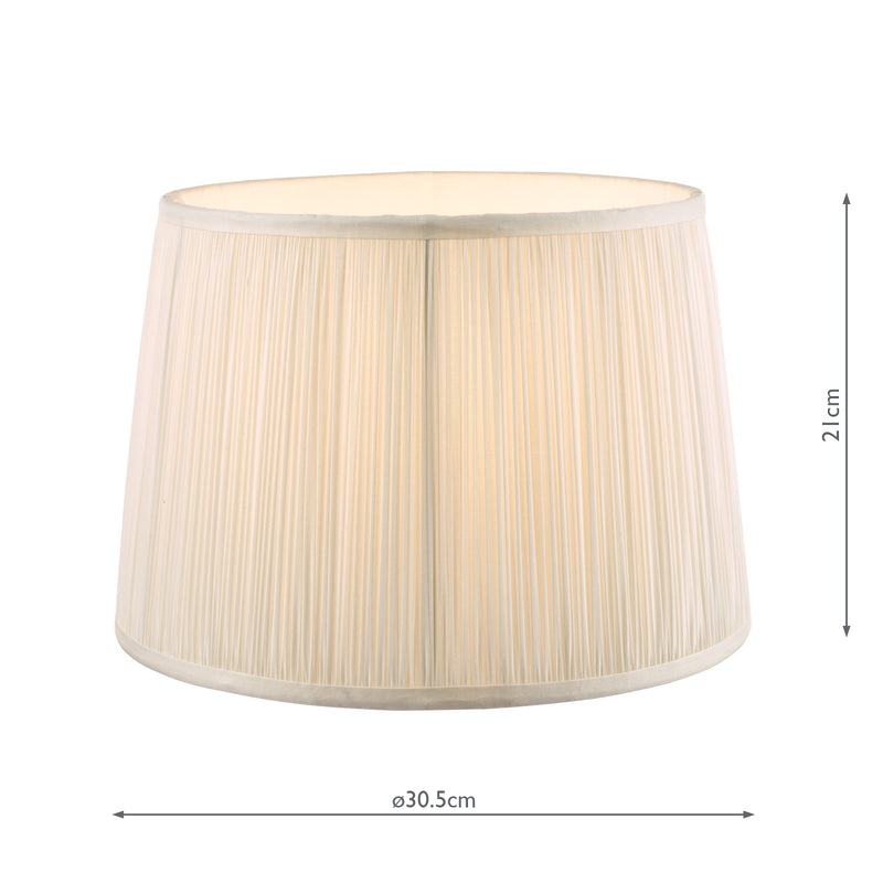 Laura Ashley Hemsley Pleated Silk Empire Drum Shade Cream 30cm/12 inch • LA3677437-Q