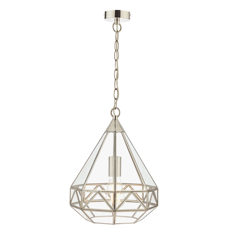Laura Ashley Zaria Pendant Polished Silver Glass • LA3756169-Q