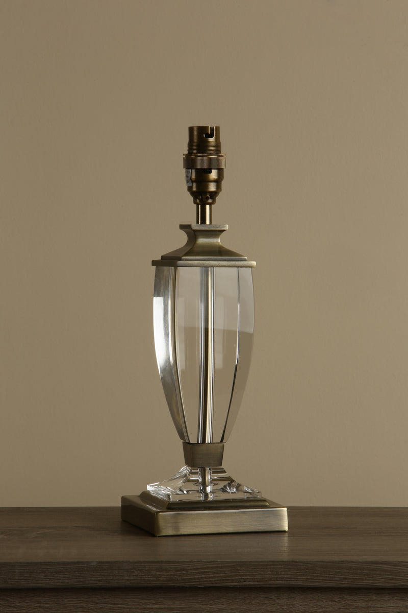 Laura Ashley Carson Small Table Lamp Antique Brass & Crystal Base Only • LA3688771-Q