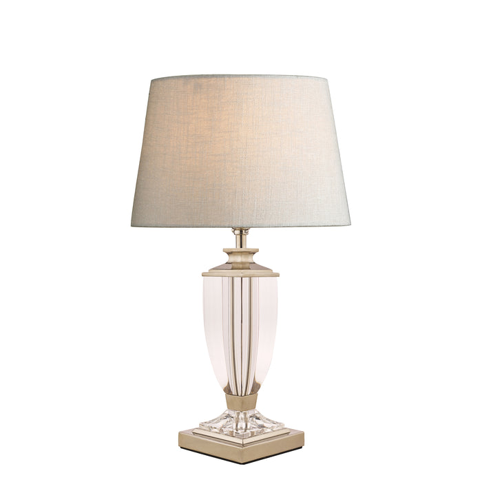 Laura Ashley Carson Small Table Lamp Polished Nickel & Crystal Base Only • LA3688772-Q