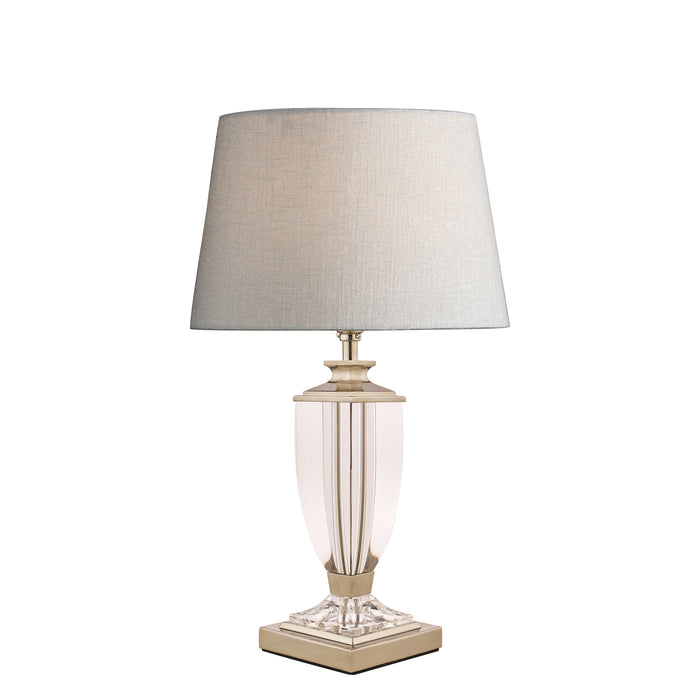 Laura Ashley Carson Small Table Lamp Polished Nickel & Crystal Base Only • LA3688772-Q