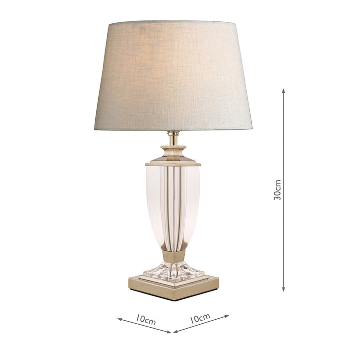 Laura Ashley Carson Small Table Lamp Polished Nickel & Crystal Base Only • LA3688772-Q