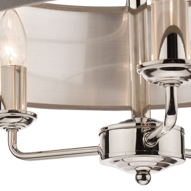 Laura Ashley Sorrento 3lt Pendant Polished Nickel With Charcoal Shade • LA3688867-Q