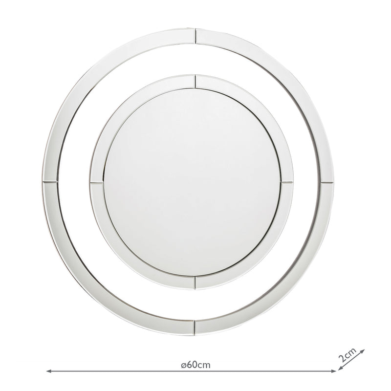 Laura Ashley Evie Small Round Mirror Clear Frame 60cm • LA3691921-Q