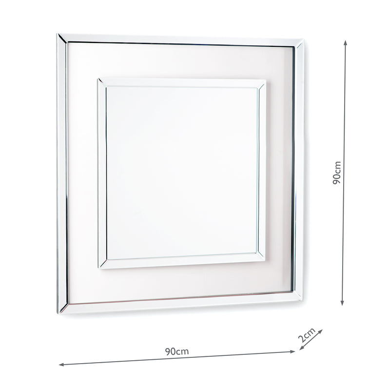 Laura Ashley Evie Square Mirror Clear Frame 90 x 90cm • LA3691931-Q