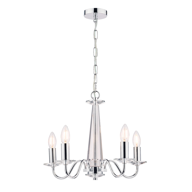 Laura Ashley Blake 5lt Chandelier Cut Glass & Polished Chrome • LA3702763-Q
