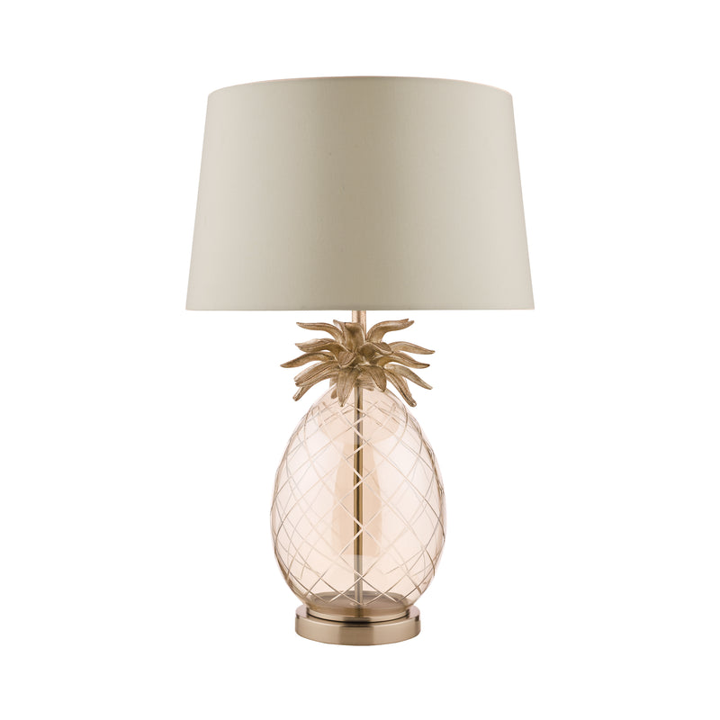 Laura Ashley Pineapple Large Table Lamp Champagne Cut Glass With Shade • LA3702785-Q