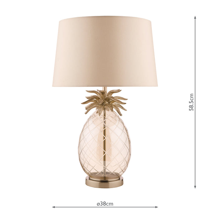 Laura Ashley Pineapple Large Table Lamp Champagne Cut Glass With Shade • LA3702785-Q