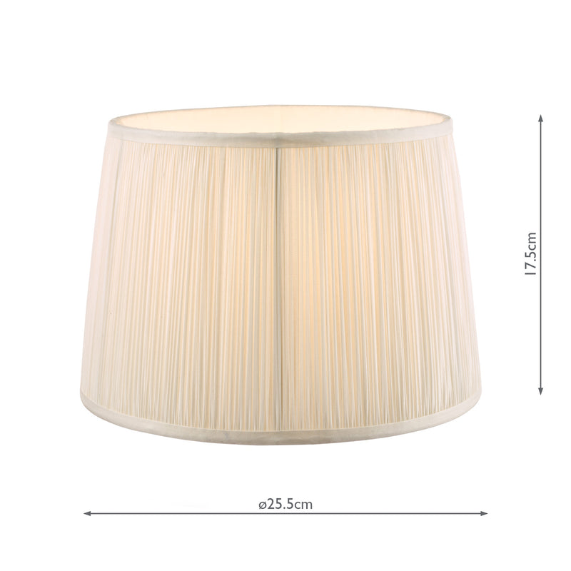 Laura Ashley Hemsley Pleated Silk Empire Drum Shade Cream 25cm/10 inch • LA3703517-Q