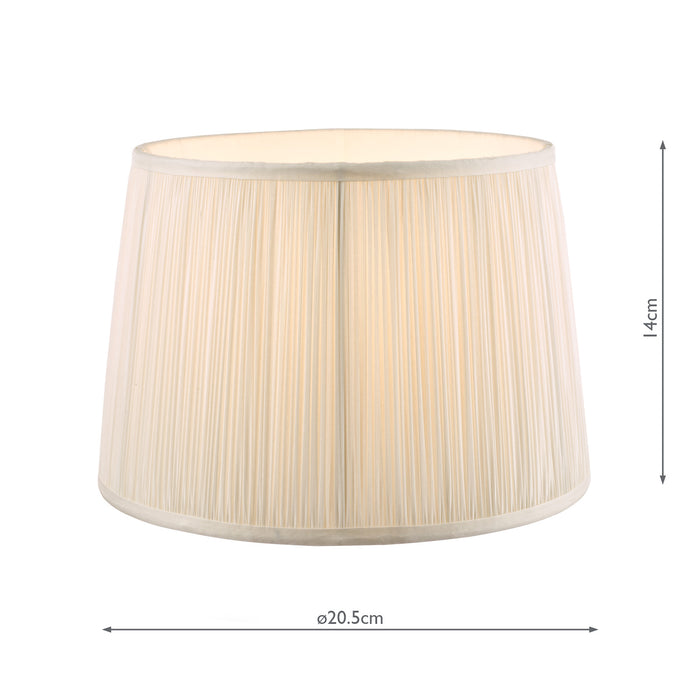 Laura Ashley Hemsley Pleated Silk Empire Drum Shade Cream 20cm/8 inch • LA3703518-Q