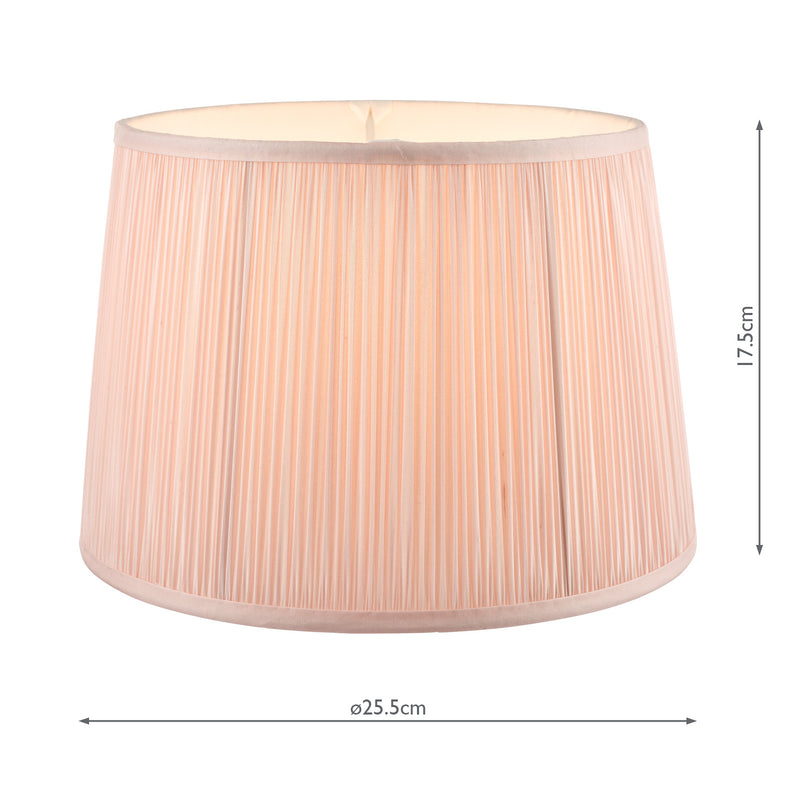 Laura Ashley Hemsley Pleated Silk Empire Drum Shade Pink 25cm/10 inch • LA3703519-Q