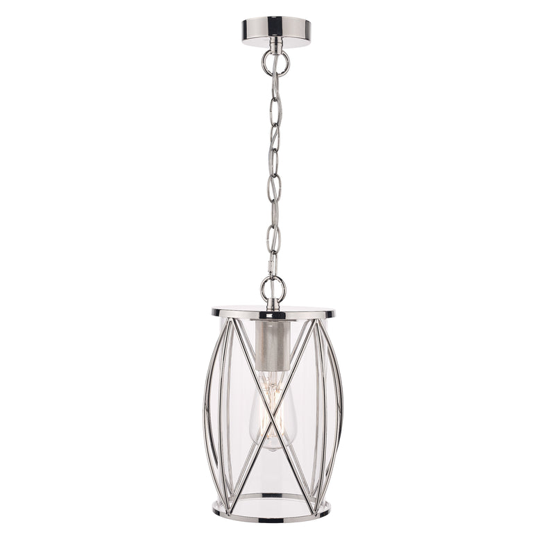Laura Ashley Beckworth Lantern Polished Nickel Glass • LA3707566-Q