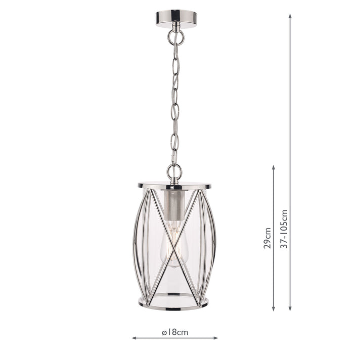 Laura Ashley Beckworth Lantern Polished Nickel Glass • LA3707566-Q