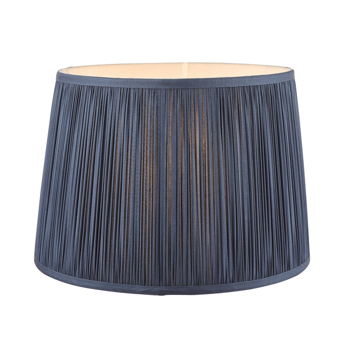 Laura Ashley Hemsley Pleated Silk Empire Drum Shade Midnight Blue 30cm/12 inch • LA3712377-Q