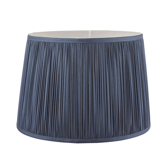 Laura Ashley Hemsley Pleated Silk Empire Drum Shade Midnight Blue 30cm/12 inch • LA3712377-Q