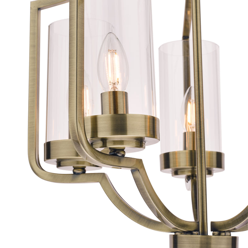 Laura Ashley Joseph 5lt Chandelier Antique Brass Glass • LA3713708-Q