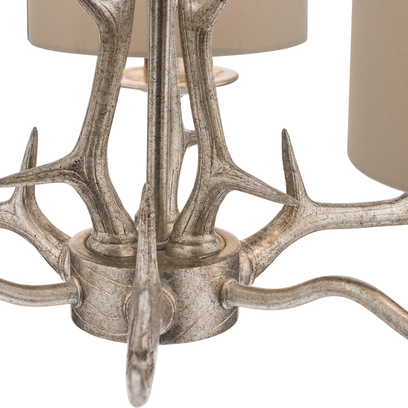 Laura Ashley Mulroy 3lt Antler Chandelier Champagne With Shades • LA3713736-Q