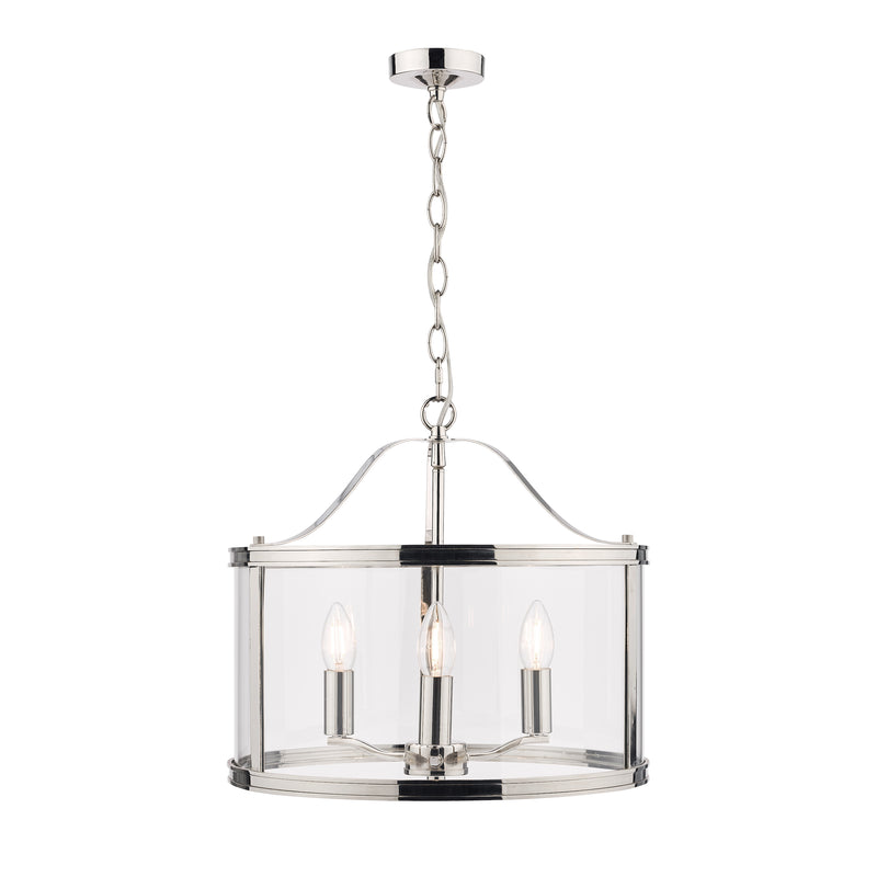 Laura Ashley Harrington 3lt Pendant Polished Nickel Glass • LA3713744-Q