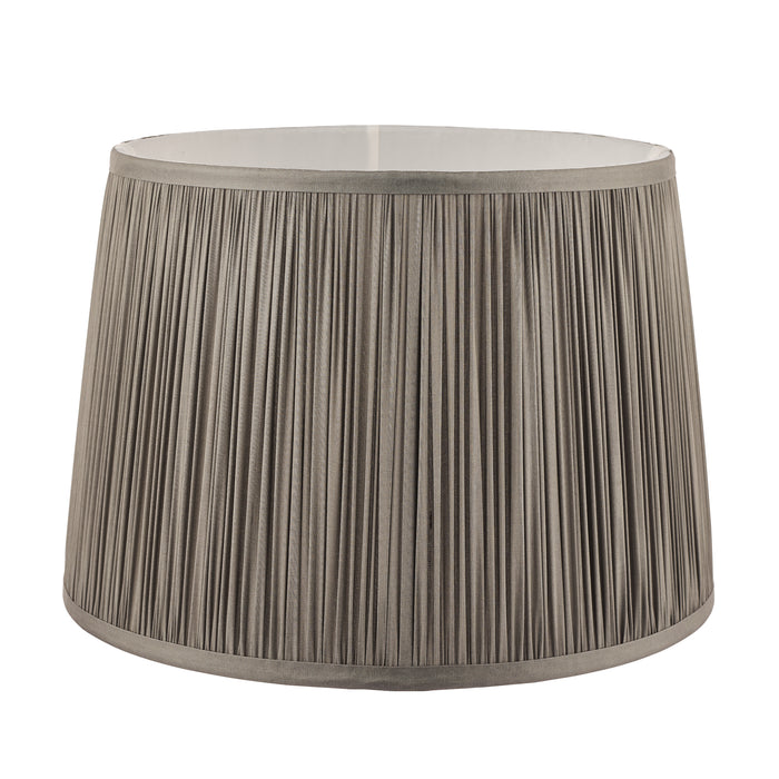 Laura Ashley Hemsley Pleated Silk Empire Drum Shade Grey 25cm/10 inch • LA3713802-Q