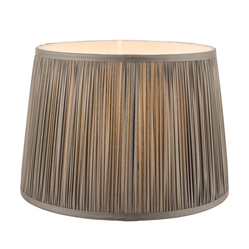 Laura Ashley Hemsley Pleated Silk Empire Drum Shade Grey 30cm/12 inch • LA3713803-Q