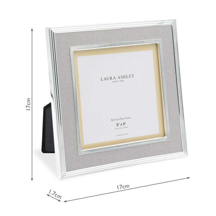 Laura Ashley Harrison Photo Frame Pale Charcoal Linen 5x5" • LA3714876-Q