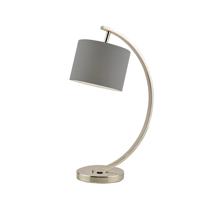 Laura Ashley Noah Table Lamp Polished Nickel with Grey Shade • LA3714977-Q